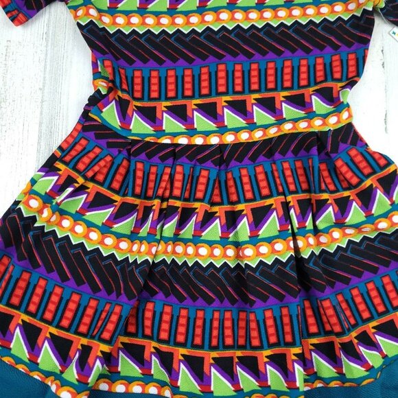 LuLaRoe Amelia Dress Geometric Dipped Blue XS NWT - Picture 4 of 12
